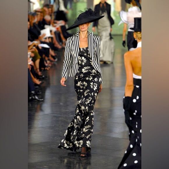 Ralph Lauren Collection ~ Spring 2008 Runway Black & White Stripe Cotton Jacket - Picture 13 of 16